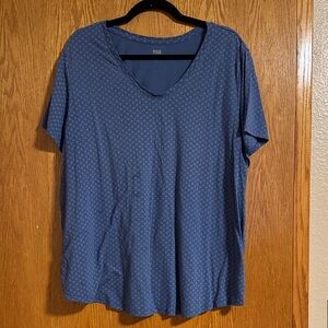 Ana Blue Scoop Neck Short Sleeve Tee size 2x